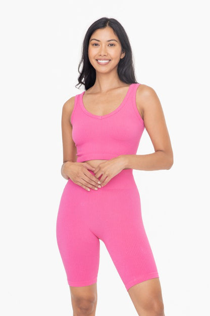 Ribbed Seamless Cropped Tank Top