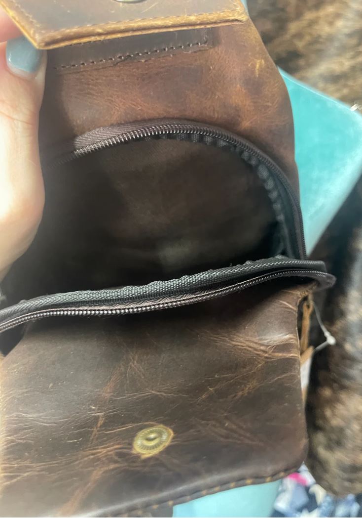 Genuine Leather Bum Bag Inside View